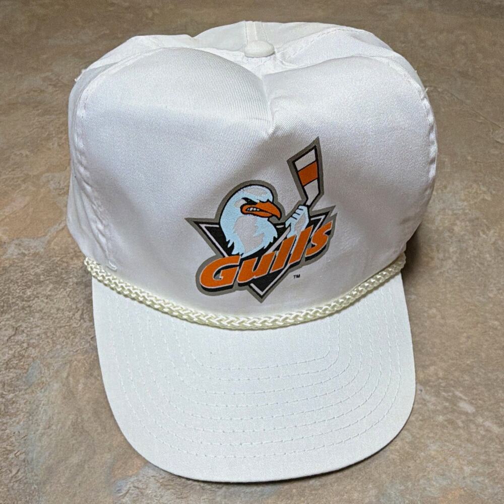 Vintage 90s San Diego Gulls Hockey White Snapback Cap Hat Team Gulls Hockey Cap